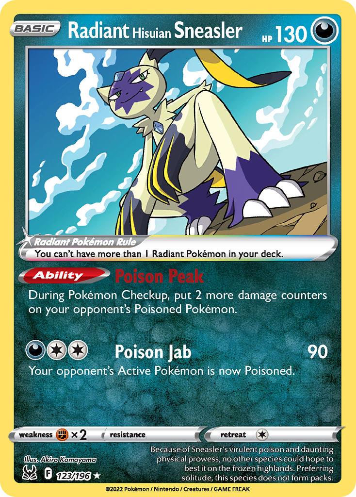 2022 Pokemon Trading Card Game Lost Origin Price List 123 Radiant Hisuian Sneasler