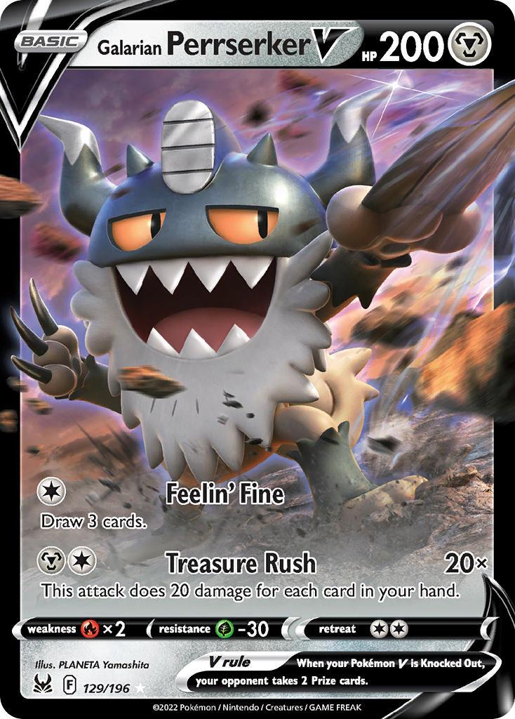 2022 Pokemon Trading Card Game Lost Origin Price List 129 Galarian Perrserker V