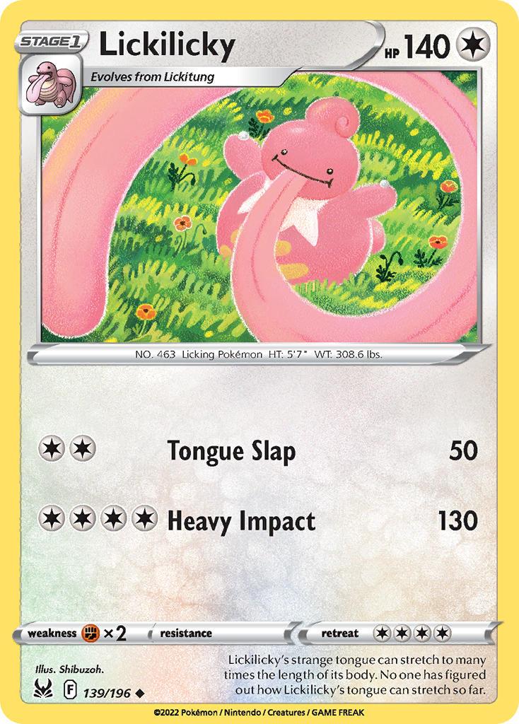 2022 Pokemon Trading Card Game Lost Origin Price List 139 Lickilicky