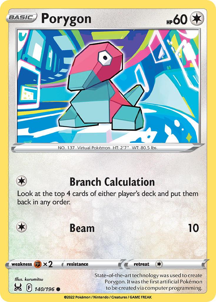 2022 Pokemon Trading Card Game Lost Origin Price List 140 Porygon