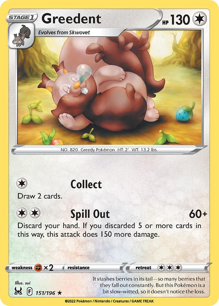 2022 Pokemon Trading Card Game Lost Origin Price List 151 Greedent