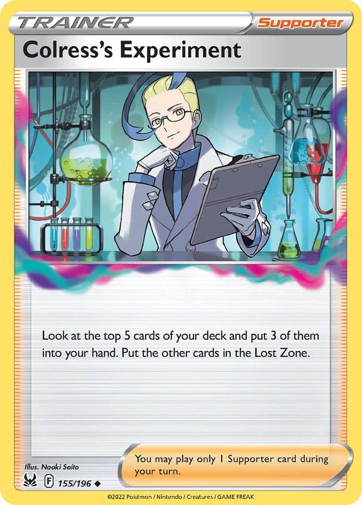 2022 Pokemon Trading Card Game Lost Origin Price List 155 Colresss Experiment