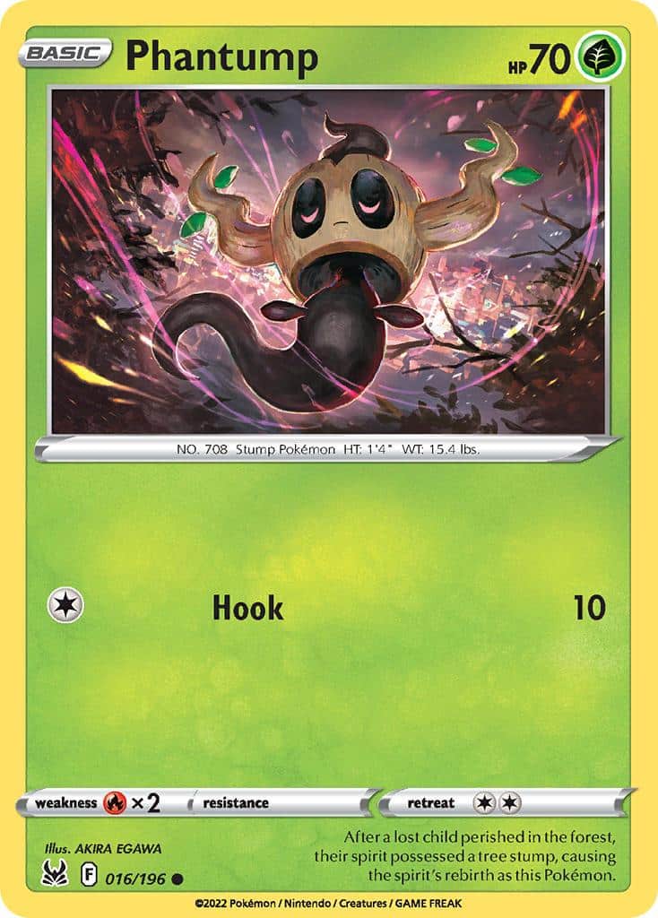 2022 Pokemon Trading Card Game Lost Origin Price List 16 Phantump