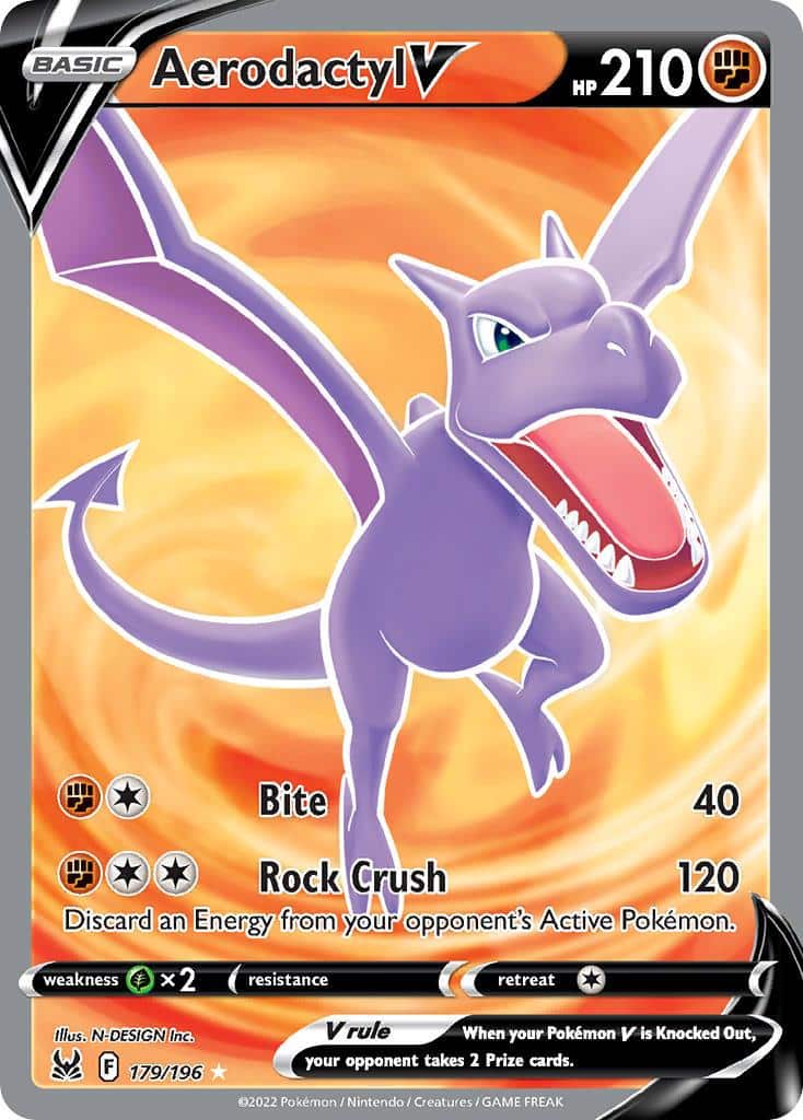 2022 Pokemon Trading Card Game Lost Origin Price List 179 Aerodactyl V