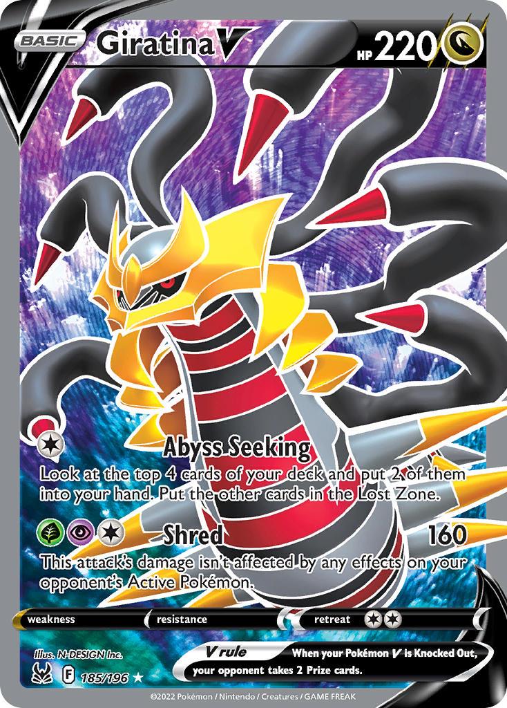 2022 Pokemon Trading Card Game Lost Origin Price List 185 Giratina V