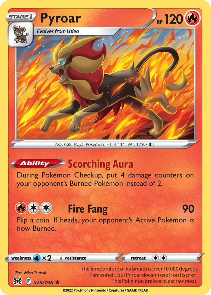 2022 Pokemon Trading Card Game Lost Origin Price List 29 Pyroar