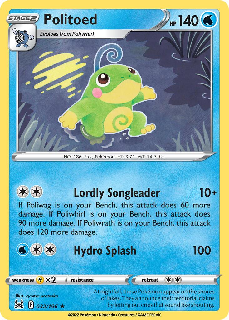 2022 Pokemon Trading Card Game Lost Origin Price List 32 Politoed