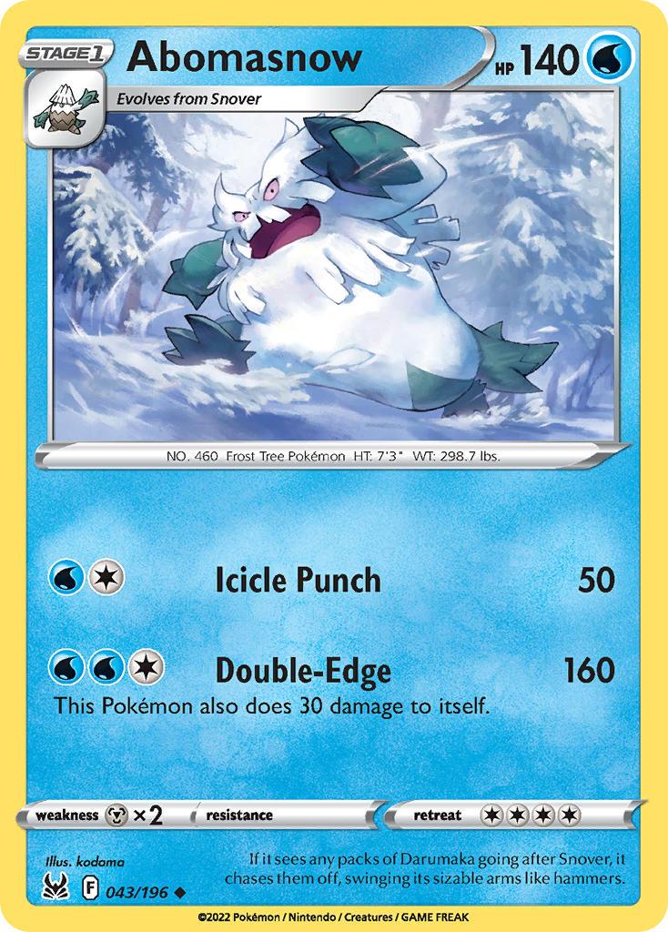 2022 Pokemon Trading Card Game Lost Origin Price List 43 Abomasnow