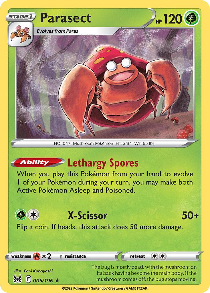 2022 Pokemon Trading Card Game Lost Origin Price List 5 Parasect