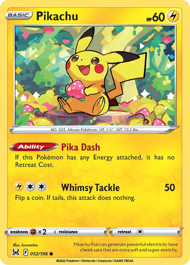 2022 Pokemon Trading Card Game Lost Origin Price List 52 Pikachu