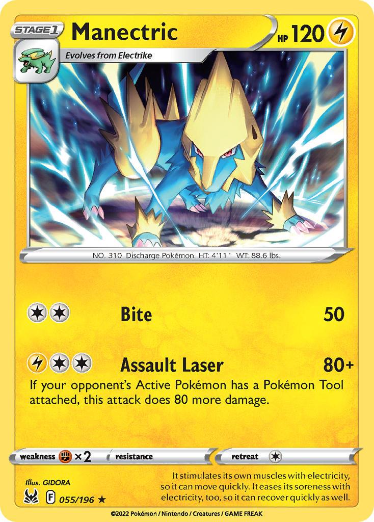 2022 Pokemon Trading Card Game Lost Origin Price List 55 Manectric