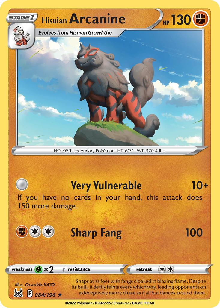 2022 Pokemon Trading Card Game Lost Origin Price List 84 Hisuian Arcanine