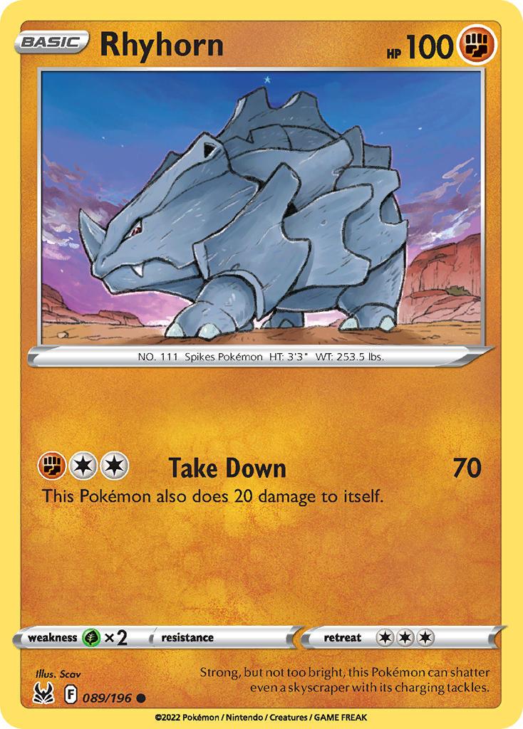 2022 Pokemon Trading Card Game Lost Origin Price List 89 Rhyhorn