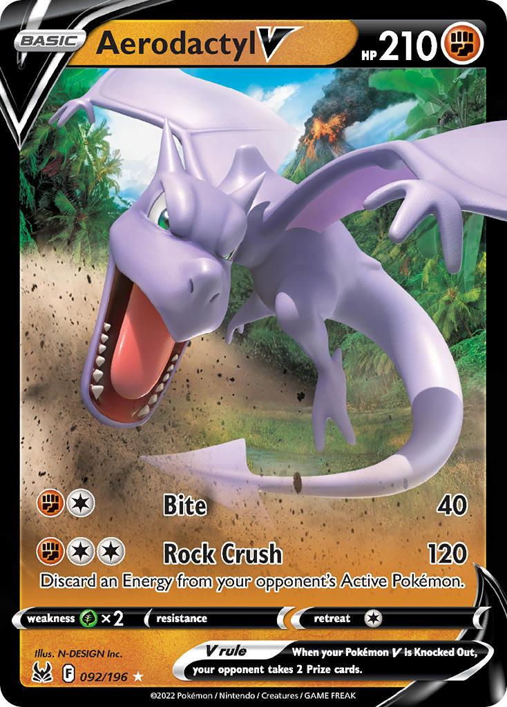 2022 Pokemon Trading Card Game Lost Origin Price List 92 Aerodactyl V