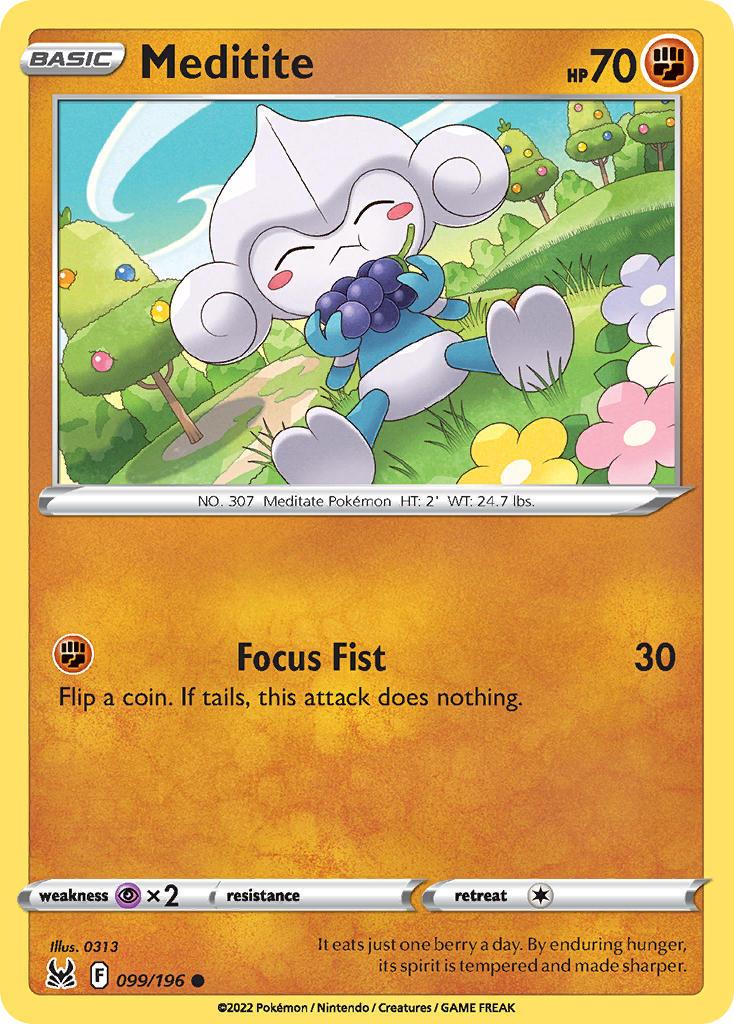 2022 Pokemon Trading Card Game Lost Origin Price List 99 Meditite