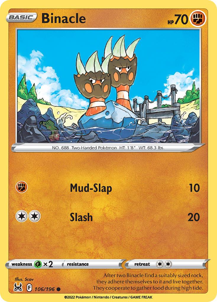 2022 Pokemon Trading Card Game Lost Origin Set List 106 Binacle