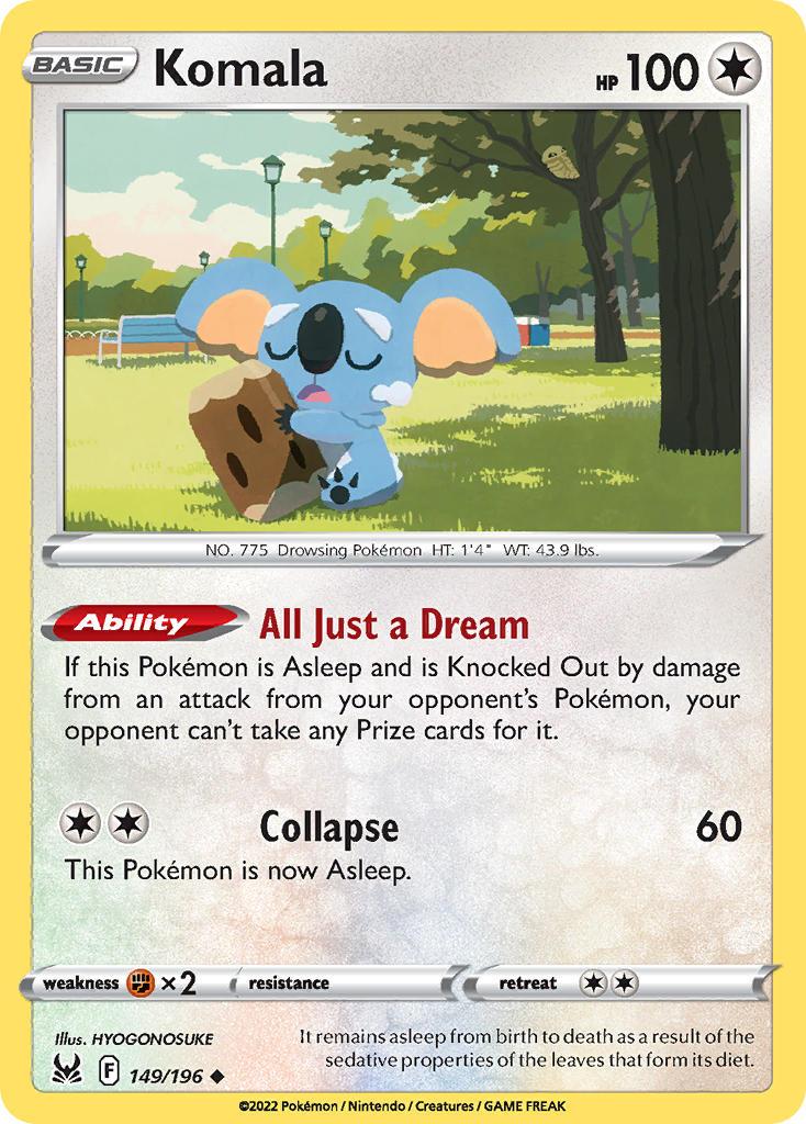 2022 Pokemon Trading Card Game Lost Origin Set List 149 Komala