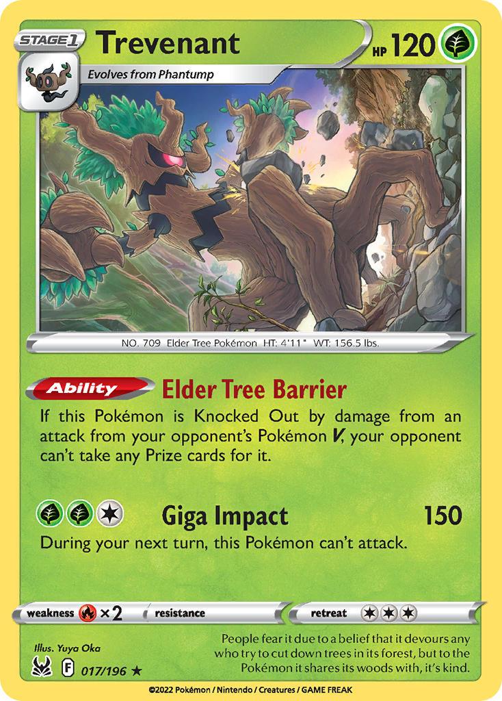 2022 Pokemon Trading Card Game Lost Origin Set List 17 Trevenant