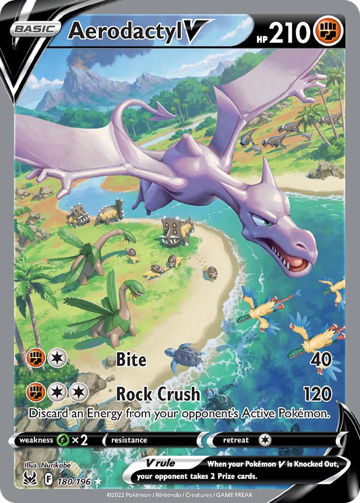 2022 Pokemon Trading Card Game Lost Origin Set List 180 Aerodactyl V