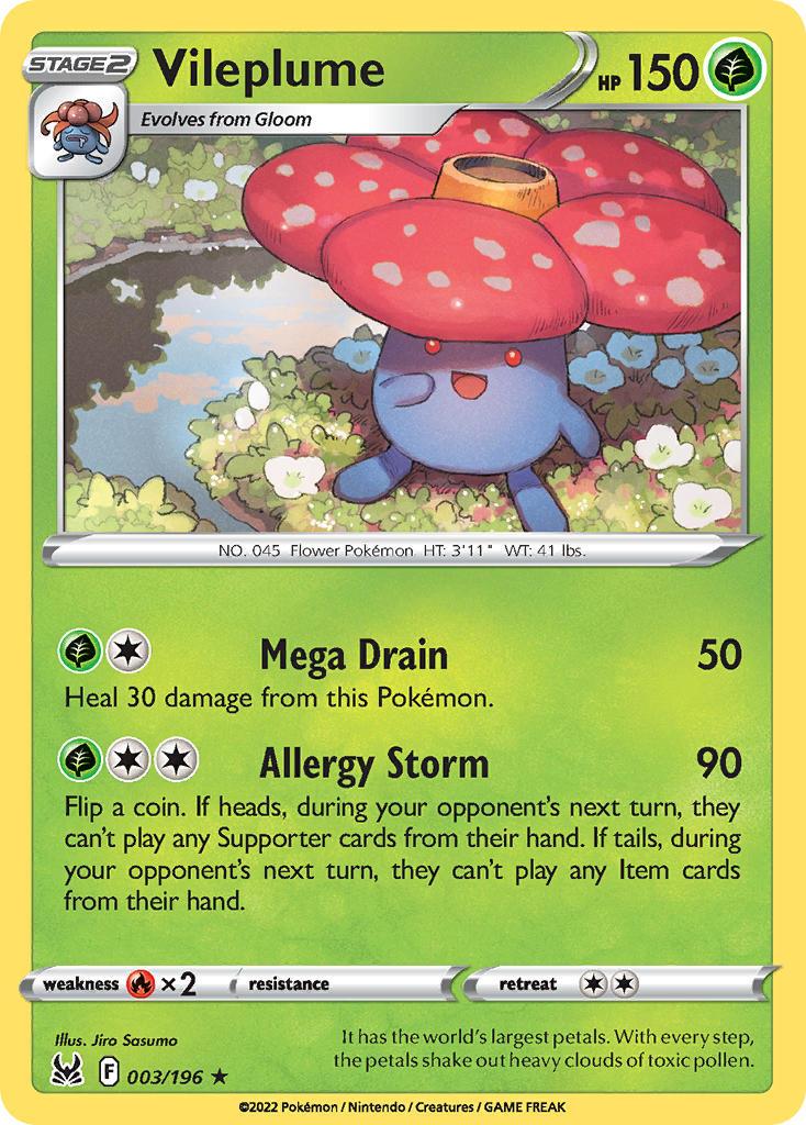 2022 Pokemon Trading Card Game Lost Origin Set List 3 Vileplume