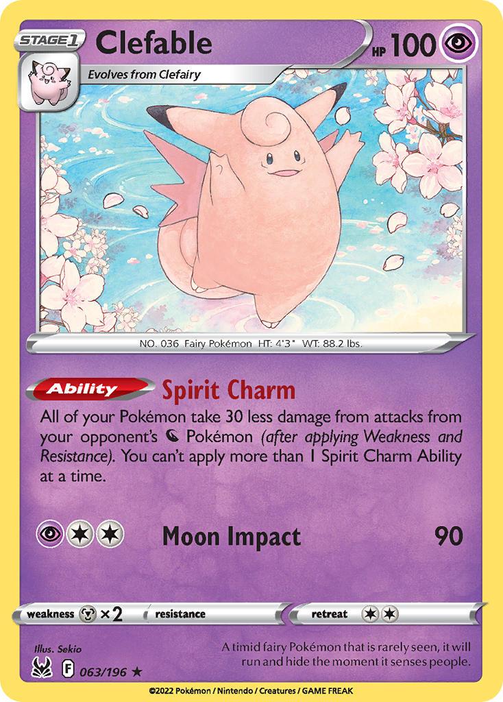 2022 Pokemon Trading Card Game Lost Origin Set List 63 Clefable