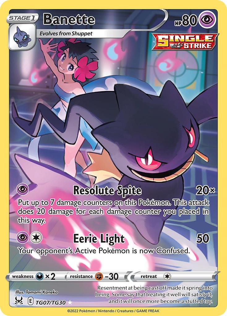 2022 Pokemon Trading Card Game Lost Origin Set List TG07 Banette