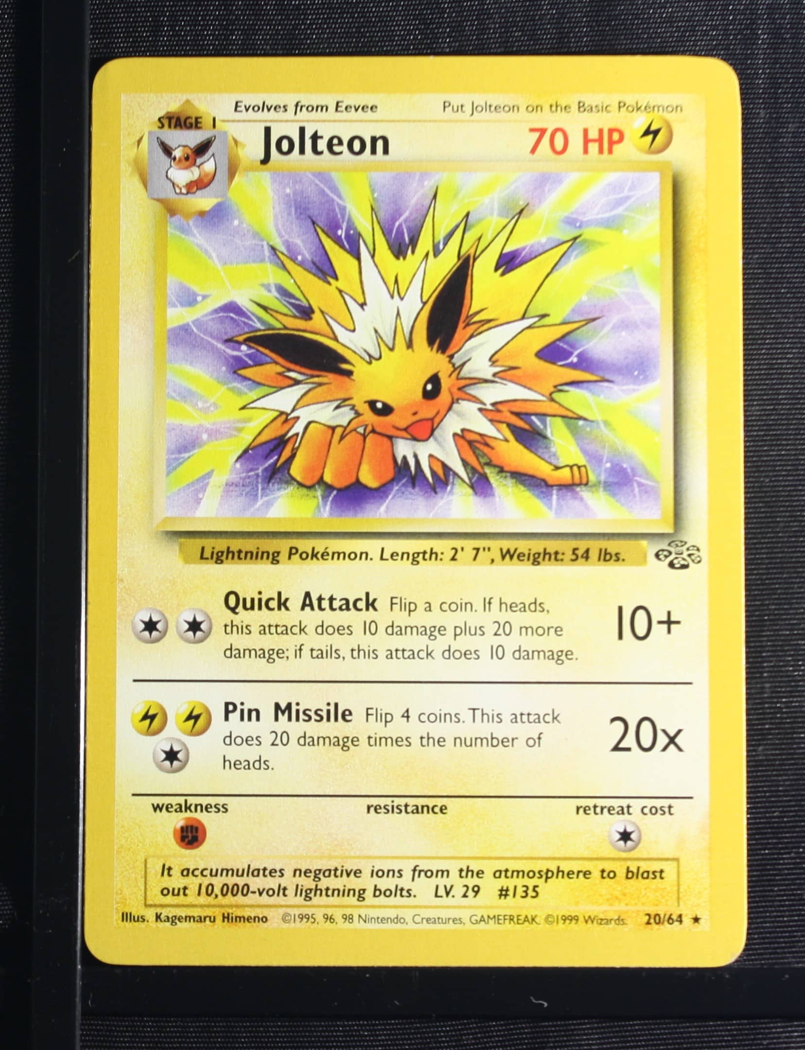 1999 Pokemon Jungle 20 Jolteon PSA 1999 Pokemon Jungle 20 Jolteon PSA