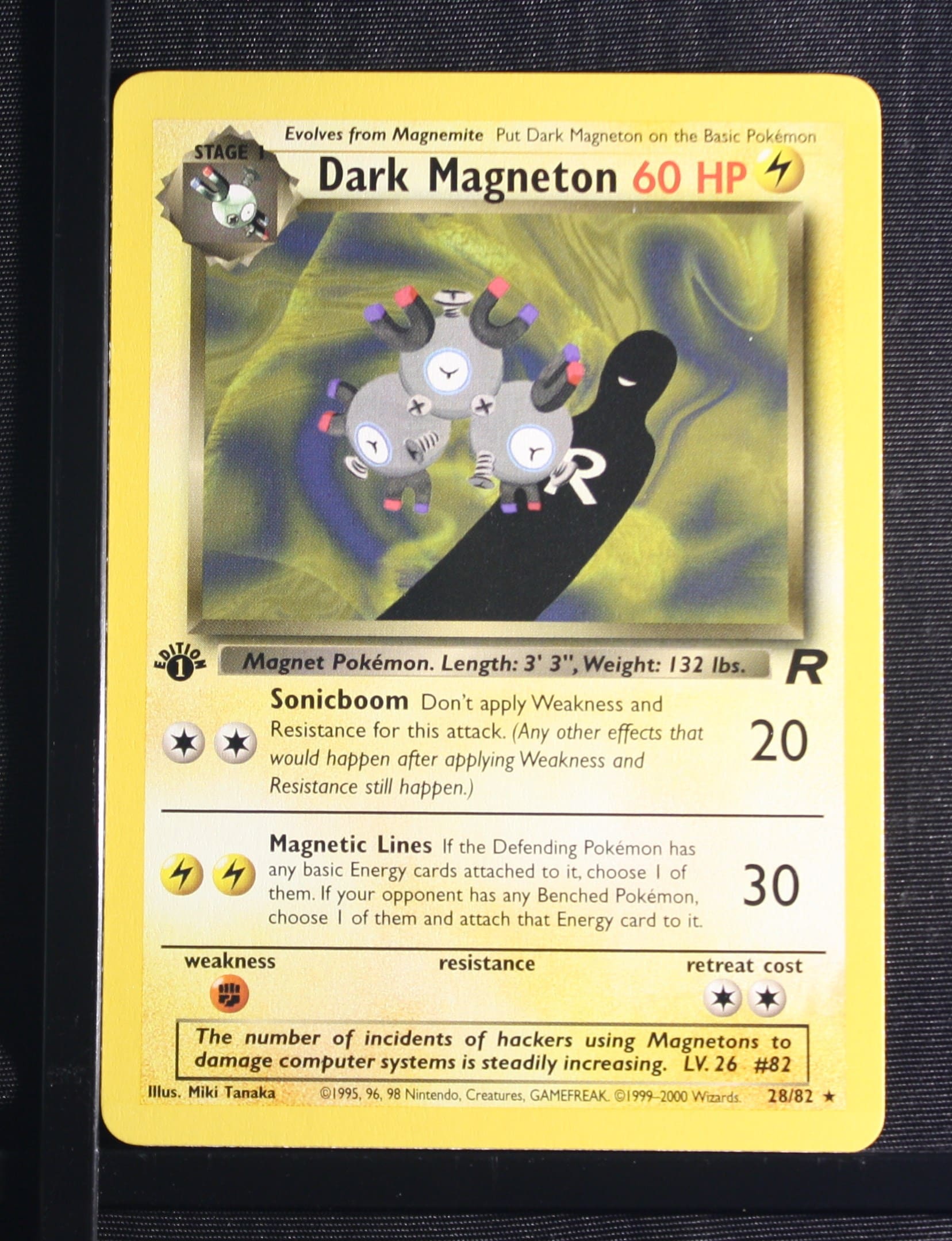 thumbnail image 2 of Dark Magneton 11/82 - Team Rocket Holo - Pokemon Card - EXC/Near Mint Condition 2 of 6